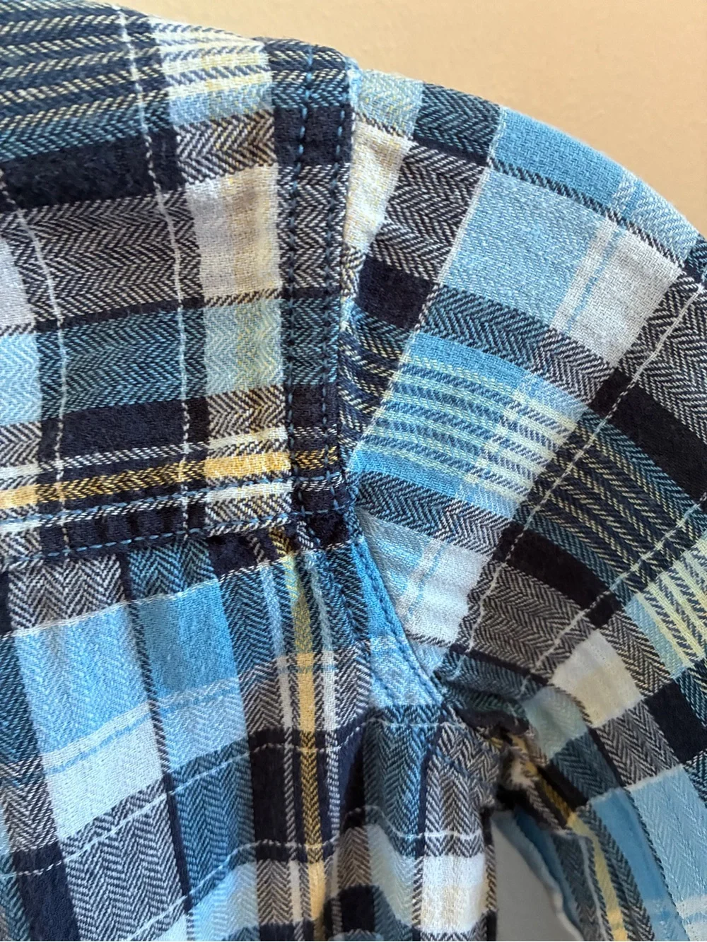 OshKosh B'gosh Light & Navy Blue Plaid Button-Down Shirt